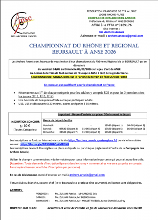 Championnat du Rhône et Régional 2026